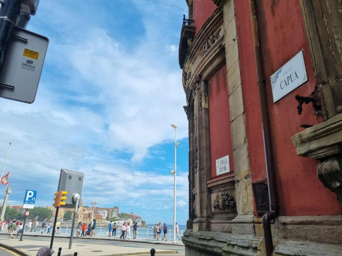 Apartamento Bonito piso en Gijon Centro Playa Exterior foto